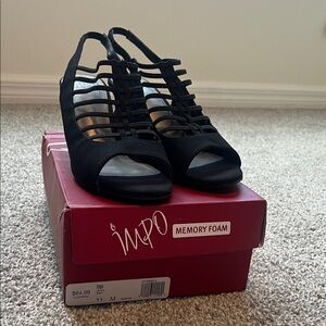Impo Black Heeled Sandals with Memory Foam
